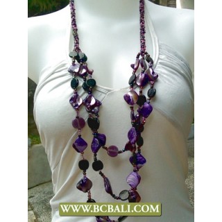 Purple Shells Nugets Fashion Squins Necklaces